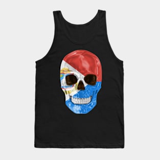 Sint Maarten Flag Skull - Gift for Sint Maartener With Roots From Sint Maarten Tank Top